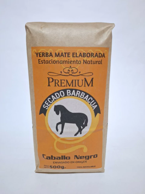 Yerba Mate Caballo Negro Barbacuá Premium 500g.